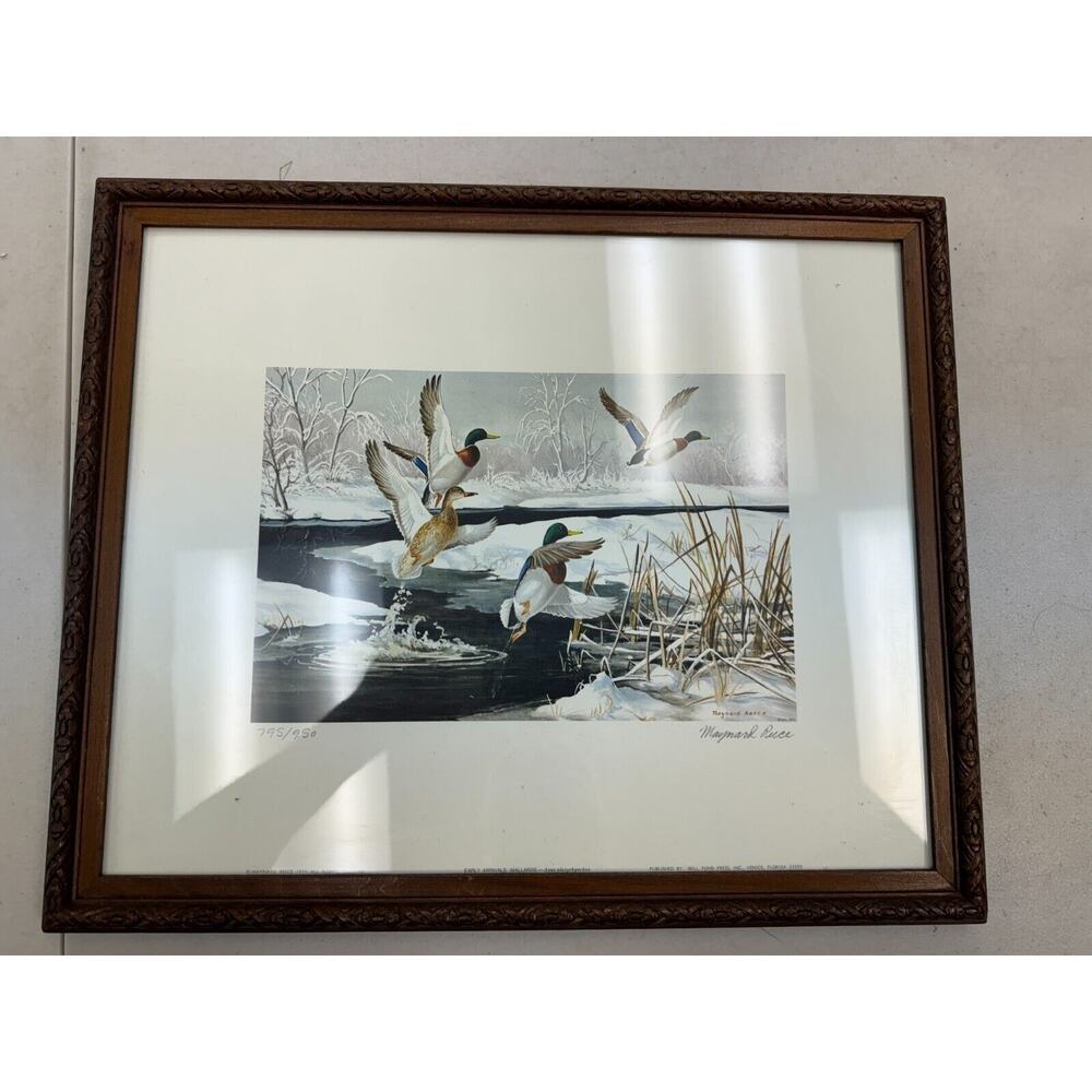 Maynard Reece Early Arrivals - Mallards 1974 Painting Framed 795/950
